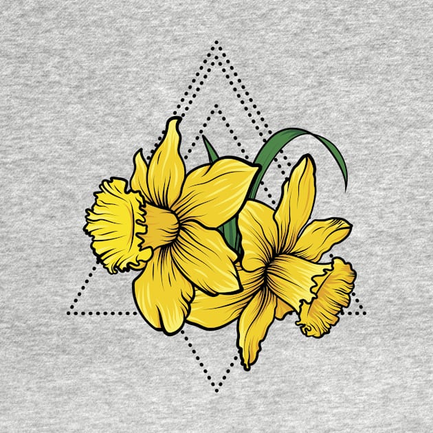 Daffodil Flora Dotted Triangle Diamond by RadicalChill